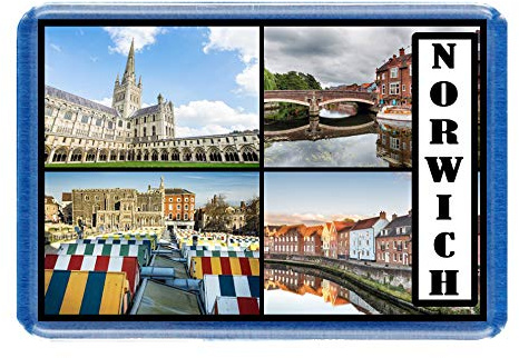 Norwich - Post Card Style Fridge Magnet - Large Size (7cm x 4.5cm) - Gift Idea - Tourism
