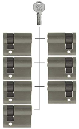 7x Halbzylinder verstellbar 40 mm 30/10 gleichschließend inkl. 35 Schlüssel