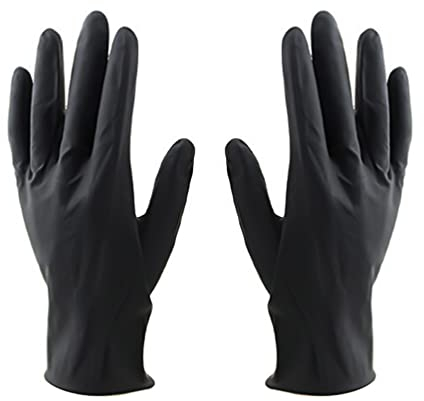 Minkissy HaarfäRbehandschuhe, Latexhandschuhe Wiederverwendbare Gummihandschuhe, Professionelles HaarfäRbezubehöR FüR Das HaarfäRben Im Friseursalon (5 Paar, Groß, Schwarz)