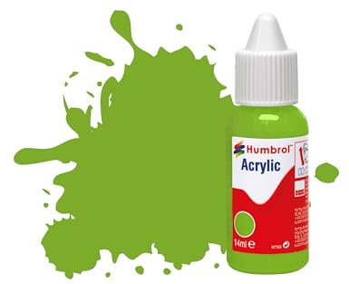 Humbrol Model Paint - DB0038 No 38 Lime - Gloss (14ml), Acrylic Paints for Models, Plastic, Metal, Wood, Glass, Ceramics and More, Acrylic Touch Up Paint - Hobby Paint Bottle for Craft Kits