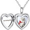PROSILVER Damen personalisiert Medaillon zum Öffnen mit Bild 925 Silber aufklappbar Herz Anhänger Halskette Foto Amulett Floating Locket Schmuck für Muttertag Valentinstag