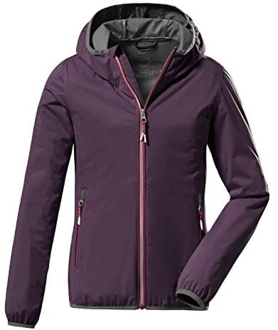 killtec Mädchen Lightweight Jacke, Leichte Jacke mit Stehkragen, packbar KOS 164 GRLS JCKT, pflaume, 116, 38362-000