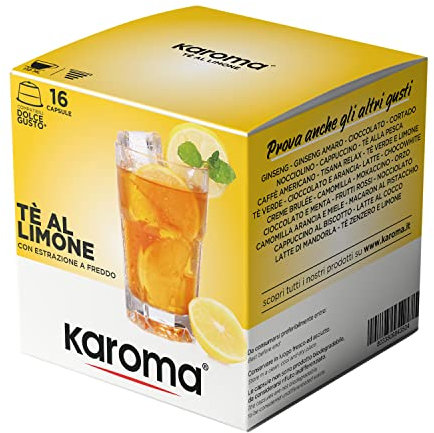 Karoma® 16 capsule Tè al Limone Freddo compatibili con Nescafè Dolce Gusto (estrazione a freddo)