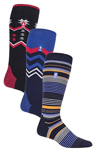 HEAT HOLDERS 3er Pack Herren Thermo Skisocken für Winter Ultralite Gepolstert Warm Snowboard Kniestrümpfe (39-45, Mix 2)