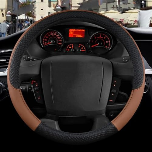 ROANNY Lenkradbezug Für FIAT Für Ducato 100% PU-Leder Auto Lenkradbezug Hochwertiges Autozubehör (Color : Brown)