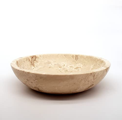 Lavabo rond en travertin rustique aiguisé et rempli en pierre naturelle pour salle de bain – Travertin