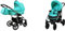 BabyLux Qbaro 2-in-1 Baby Kinderwagen Tief und Kinderwagen mit Zubehör Verstellbar und faltbar Aluminiumkonstruktion Wasserdicht Nicht abnehmbare Räder Silver