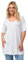 Ulla Popken Damen, Zierfalten, A-Linie, Rundhals, Halbarm, Modal T-Shirt, Schneeweiß, 58-60