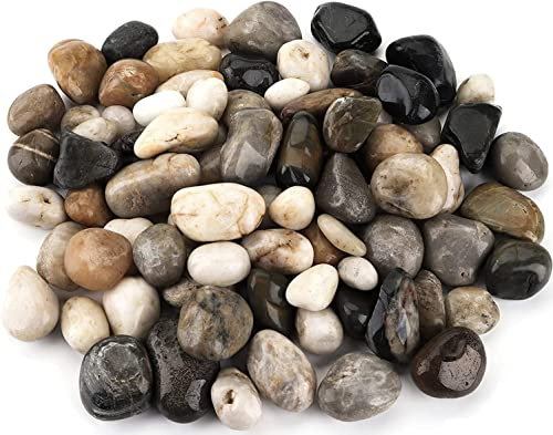 1.5 kg de Gravier Naturel Poli Galets Décoratifs, Pierres Colorées Petit Gravier Décoratif, 6-9 mm Galets Décoratifs Mélangés Gravier de Rivière pour Remplissage de Vase, Pots de Fleurs