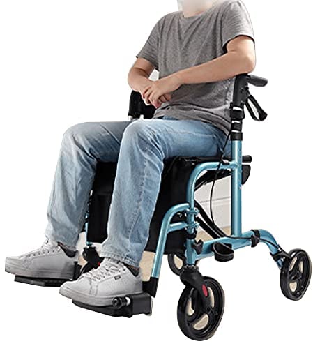 Leichtgewicht Faltbarer Rollator - Einfach Faltbar für Kofferraum klappbar Reise - Höhe verstellbar - Gehwagen - Laufhilfe - Gehhilfe