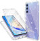 Mosoris Funda para Samsung A34 5G Carcasa con Protector de Pantalla Integrado, 360 Grados Full Body Protección Antigolpes Funda Suave TPU Silicona Completa Case Transparente Brillantina Cover
