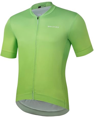 WOLFIRE WF - Herren Rennrad Trikot Kurzarm Grün XL Hochwertige Fahrradbekleidung mit Grip an Ärmeln und Taille