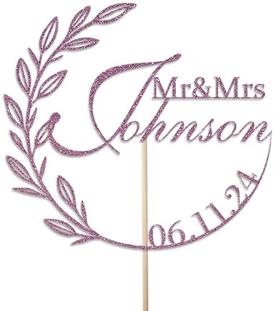 KreateSquare Personalised Cake Topper, Custom Name Party Cake Decoration