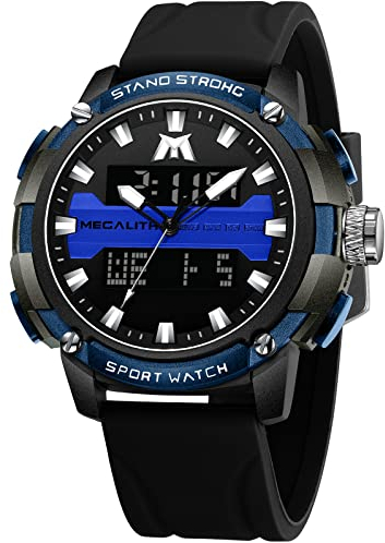 MEGALITH Herren Uhren Digital Armbanduhr: Sportlich Multifunktions Digitaluhr LED - Analog Quarz Uhr fur Männer