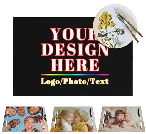 LLLGSH Platzdeckchen Personalisiert, Tischset mit Foto personalisiert, Platzset mit eigenem Foto/Gesicht Foto/Text/Namen, Geeignetes Geschenk für Geburtstag, Weihnachten, Freunde, Familie, 45x30cm