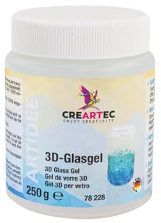 Artidee CREARTEC Gel de verre 3D - Créez des effets en profondeur sur des surfaces transparentes - Pour décorer des photophores, des lanternes et bien plus encore - 250 g - Fabriqué en Allemagne