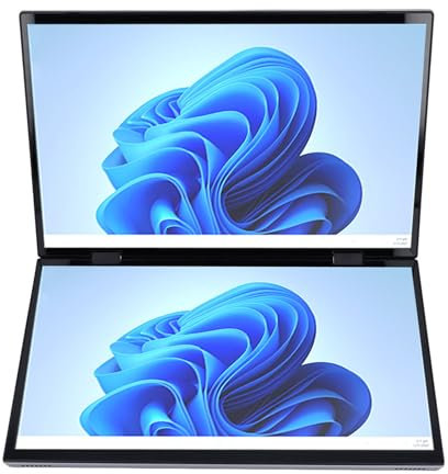 Tangxi Laptop Doppio Schermo da 2,2K FHD da 14 con Touchscreen, Netbook con 16G 32G DDR4 1TB Nvme M.2 SSD, Piccolo Laptop Celeron N95 Corpo Ribaltabile a 360°, (Spina UE