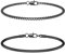 CASSIECA 2Pcs Bracciale Uomo Bracciali Uomo Bracciale Acciaio Uomo Braccialetti Uomo Nero a Catena Impilabile per Uomo Bracciale Scatola Serpente 19CM Regali Gioielli per Uomo