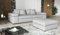 Fun Möbel Big Sofa Couchgarnitur Megasofa Riesensofa Arezzo inkl. Hocker div. Stoffe (Stoff: Now or Never, Weiß)