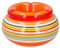 Murago - Aschenbecher Keramik ca. 11x6 cm Orange gestreift - für draussen mit Deckel Outdoor rund Tischaschenbecher Garten Balkon Ascher Windaschenbecher