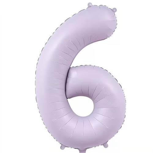 Elizakumi Purple Number 6 Balloon Large 6th Birthday Anniversary Helium Foil Number Balloon 6 Purple / 40inch Party Deco
