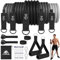 flintronic Resistance Bands Set, Sports Resistance Fitness Bands, 5er Verschiedene Widerstandsstufen mit Türanker, Griffe, Knöchelriemen, Ideal für Krafttraining, Pilates, Muskelaufbau (Schwarz)