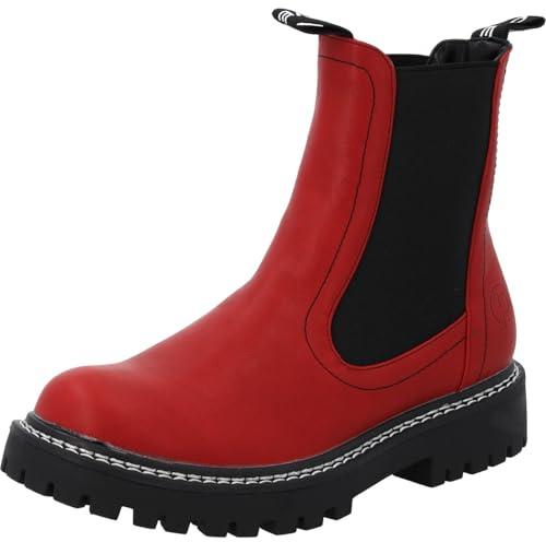 Palado Damen Chelsea Boots Dedej - bequeme Boots - leicht gefütterte Stiefel für Herbst & Winter - modische Stiefeletten Rot UK5,5 - EU38