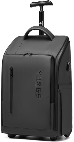 GOTECH Rolling Backpack, Waterproof Wheeled Business Commuter Backpack with Laptop Compartment, Fit 15.6/18 Inch Laptop, RFID Defender Technology, Grey