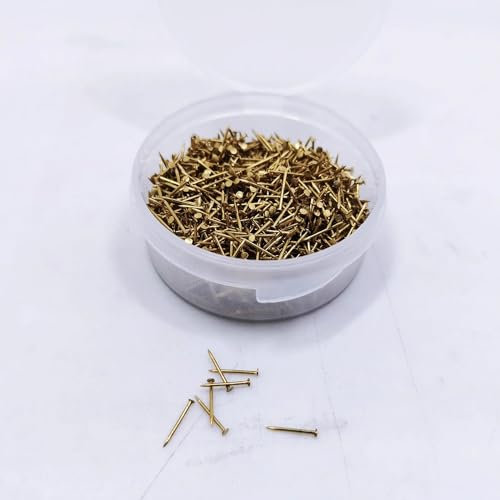 Clavos Pequeños para Modelo de Barco, Fabricación de Clavos Puntiagudos de Latón, Herramientas Auxiliares para Casco de Barco, Longitud 10mm, Aproximadamente 1000 U.S.(Clavo)