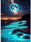 AIRDEA Mond Diamond Painting Erwachsene, DIY 5D Strand Diamant Painting Bilder, Bastelset Erwachsene Frauen als Haus Wanddeko 30x40 cm
