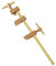 Gralara F Clamp Woodworking Clamp with Knurled Tightening Screws Miniature Japanese Wood Clamp, 120mm