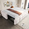 NNJN Polsterbett Ausziehbares Schlafsofa 90/180 * 190cm, Puffbett, Teddy Samt Stoff, Einzelbett, Doppelbett, Mit Lattenrost, Multifunktionsbett (Beige)