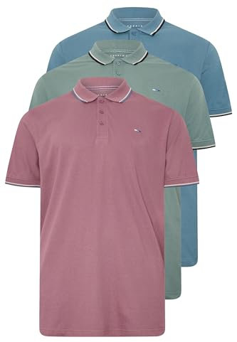 BadRhino Big & Tall & Blue Tipped Polo Shirt - Men's - Plus Size Curve