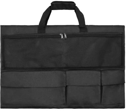 AsrMyjcx Housse de Transport pour écran, Protection complète avec Poches pour Accessoires, Noire, 27 inch