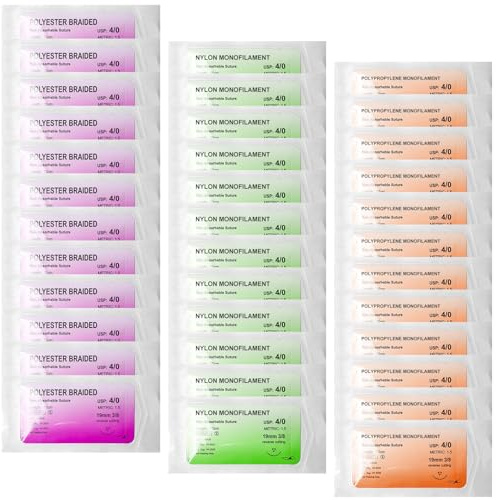 36 pièces de matériel de suture, recharge pour fil chirurgical, idéal pour la pratique des sutures pour les étudiants, cadeau pour les étudiants en médecine, étudiants en médecine vétérinaire et