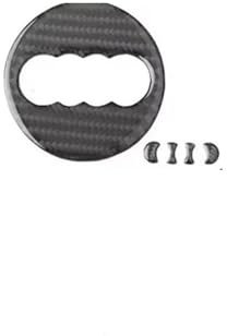 yangwu99 Adatto for Audi A1 A3 A4 A5 A6 A7 Q3 A6 C7 Q5 A8 Q7 B6 B7 Adesivo for volante con logo, telaio di copertura, accessori for auto in fibra di carbonio(Style A)
