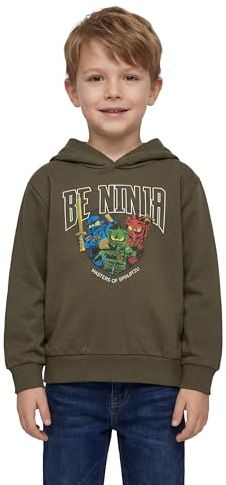 LEGO® NINJAGO® Hoodie für Jungen - Kapuzenpullover mit Ninja-Print | Weiches Sweatshirt aus 100% Bio-Baumwolle | Bequemes Oberteil für Fans