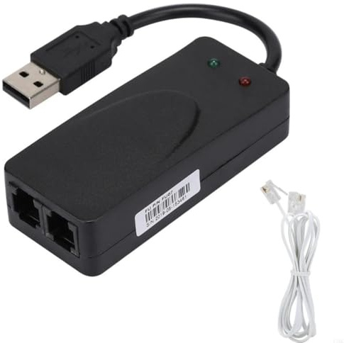 Uxsjakjsd External 56K Fax Modem Dual Port USB2.0 Interface USB Modem Driver Supports for Win 7 8 10 XP 920L