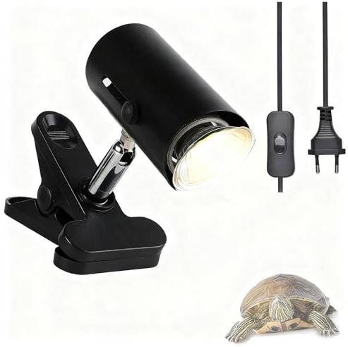 E27 Klemmlampe, Lampenfassung mit Stecker,360° Verstellbarer Klemmleuchte E27,E27Klemmleuchte Langes 120cm mit Schalter für Schildkröten, Lampenhalter Aquarium/Terrarium, Wärmelampe(mit Glühbirne)
