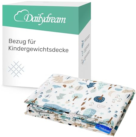 Dailydream Bezug für Kinder-Gewichtsdecke 104x150cm, Baumwolle, Motiv Wald