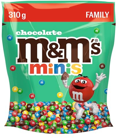 M&M'S Minis Schokolade kleine bunte Schokolinsen, 310g | Kleine bunte Schokolinsen im praktischen Mini-Format — perfekt zum Teilen im Büro, für unterwegs oder als süßer Snack