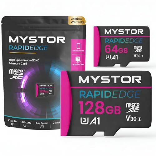 Mystor Micro SD Memory Card, Micro SDXC, compatible with Tapo Doorbells TD21 TD23 D205 D210 D225 D235, 64GB