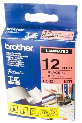 Brother Schriftbandkassette TZ431 12mm red/black
