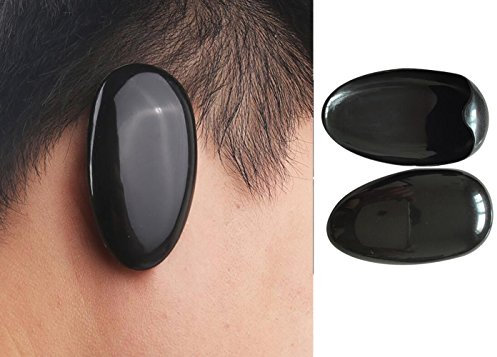 Lot de 10 paires de cache-oreilles en plastique noir professionnel pour coiffure, coloration, bonnet de douche, bonnet de douche étanche pour salon de coiffure, femme, spa