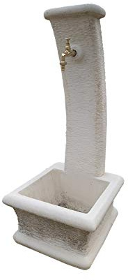 FONTANA IN CEMENTO MODERNA LUNA VEDOVELLA DA RUBINETTO PER GIARDINO VARI MODELLI