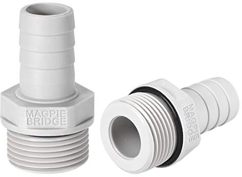 sourcing map Adaptateur raccord flexible PVC barbelé 16mm ou 5/8 x 3/4 G barbelé tuyau mâle 2Pcs