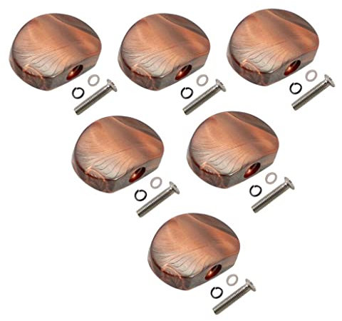 6 Pcs Gitarren Mechaniken Knöpfe Stimmwirbel Button Ersatzknöpfe mit Schrauben und Dichtungen, Gitarrenzubehör