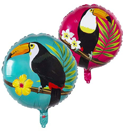Boland 52592 - Folienballon Tukan, Durchmesser ca. 45 cm, Ballon, Luft, Helium, Füllung, Geburtstag, Sommer, Garten, Geschenk, Dekoration
