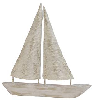 Kaemingk Mangoholz Boot Schiff Tischdeko maritim H 54,5 cm