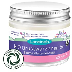Lansinoh BIO Brustwarzensalbe, 60 ml - natürliche Pflege empfindlicher Brustwarzen und trockener Haut - klimaneutral